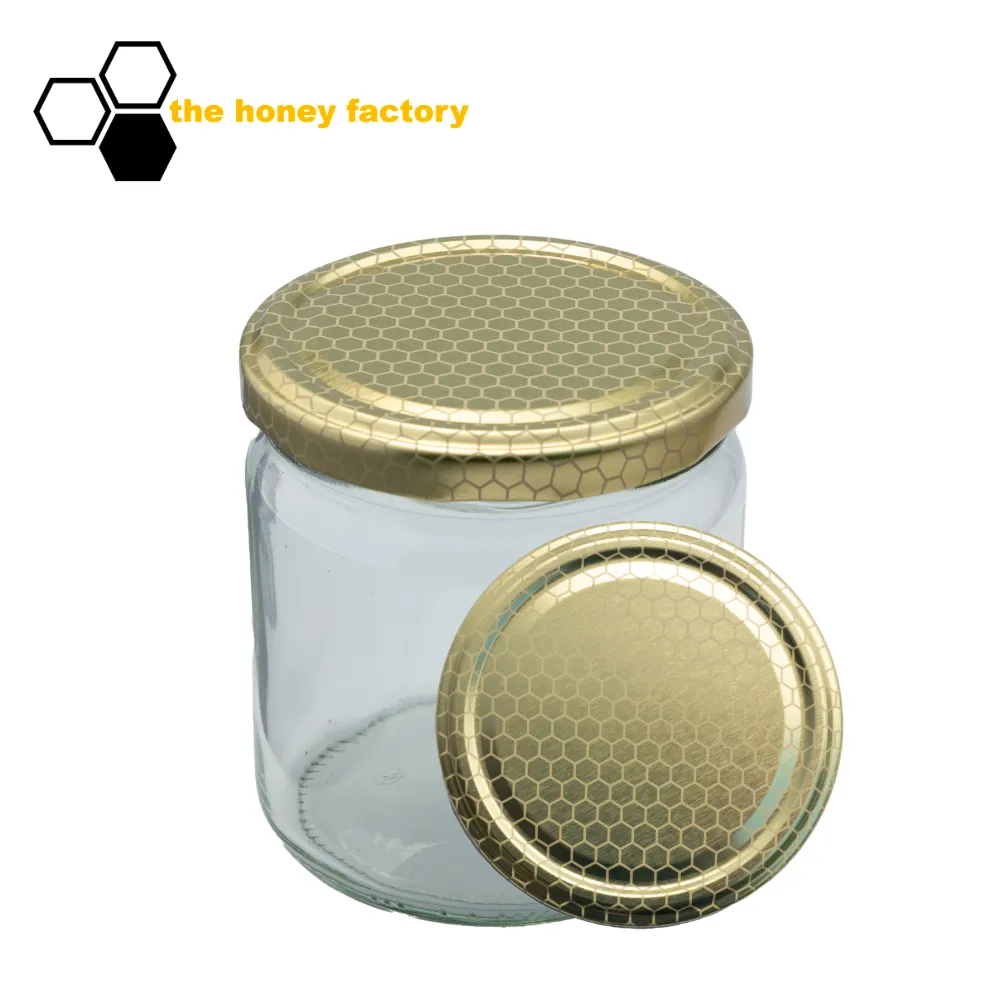 Twist-Off Glas 500g mit Metalldeckel GOLD WABE im 12er Karton