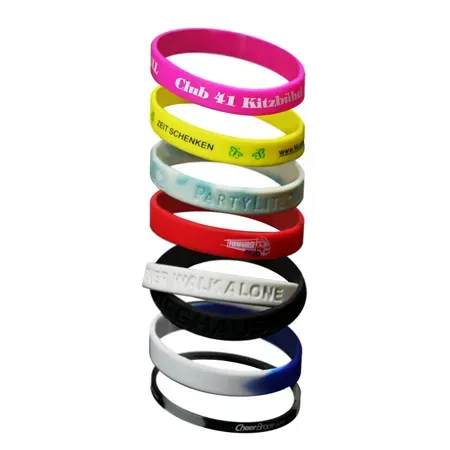 Silikonarmbänder inkl. Logoaufdruck oder Prägung Eures Logos