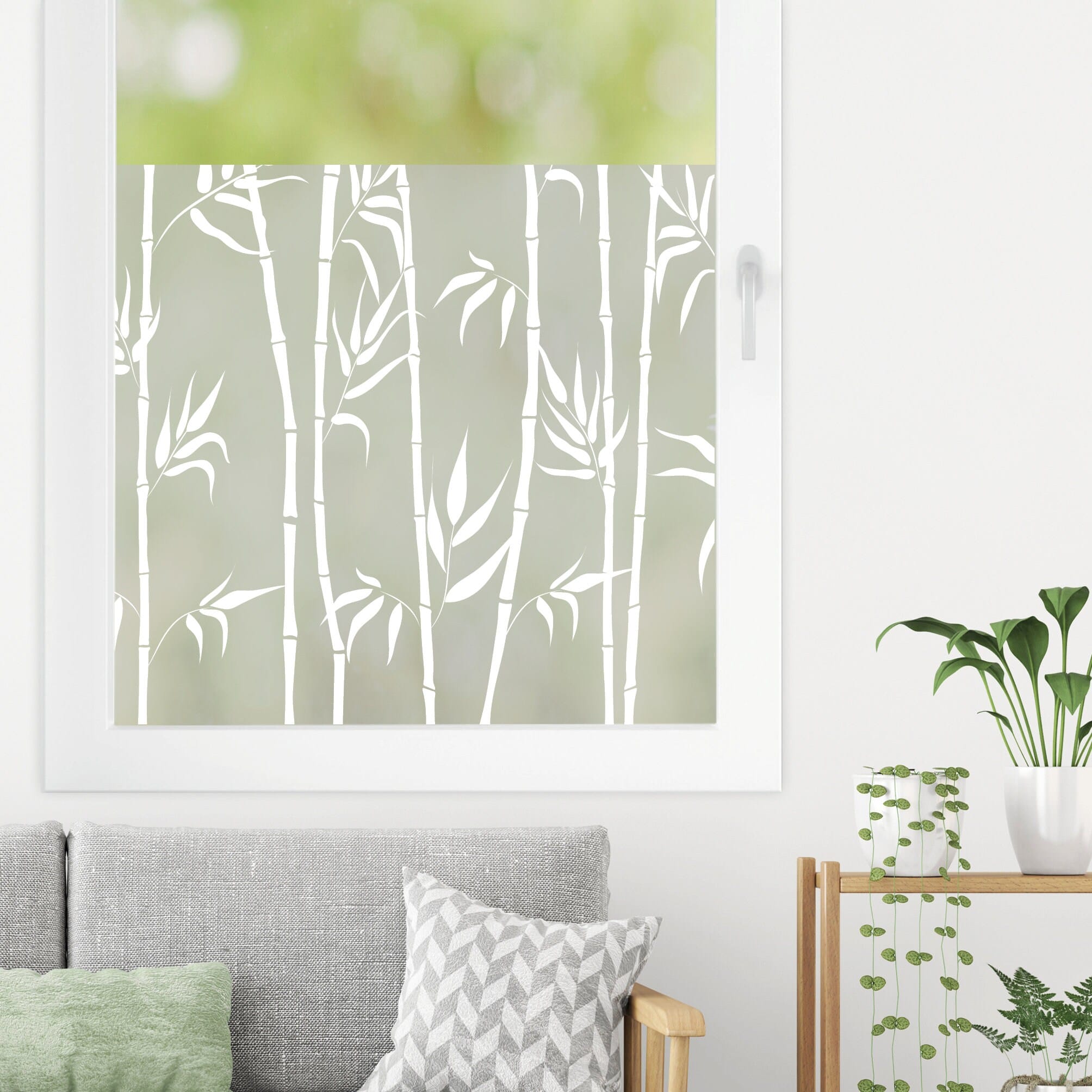 Sichtschutzfolie mit Bambuswald Fensterfolie Fensterdeko Milchglasfolie Fenster Schutz Sicht Schutz Küche – Bild 2